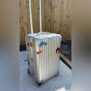 Rimowa Original Check-In L aluminum suitcase with Stickers